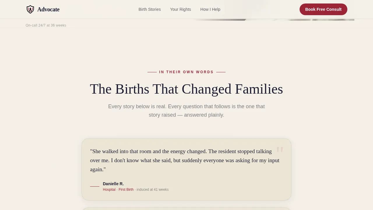 Empower — Transformative Birth Support Landing Page Template