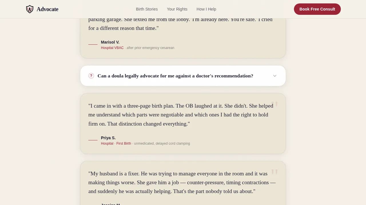 Empower — Transformative Birth Support Landing Page Template