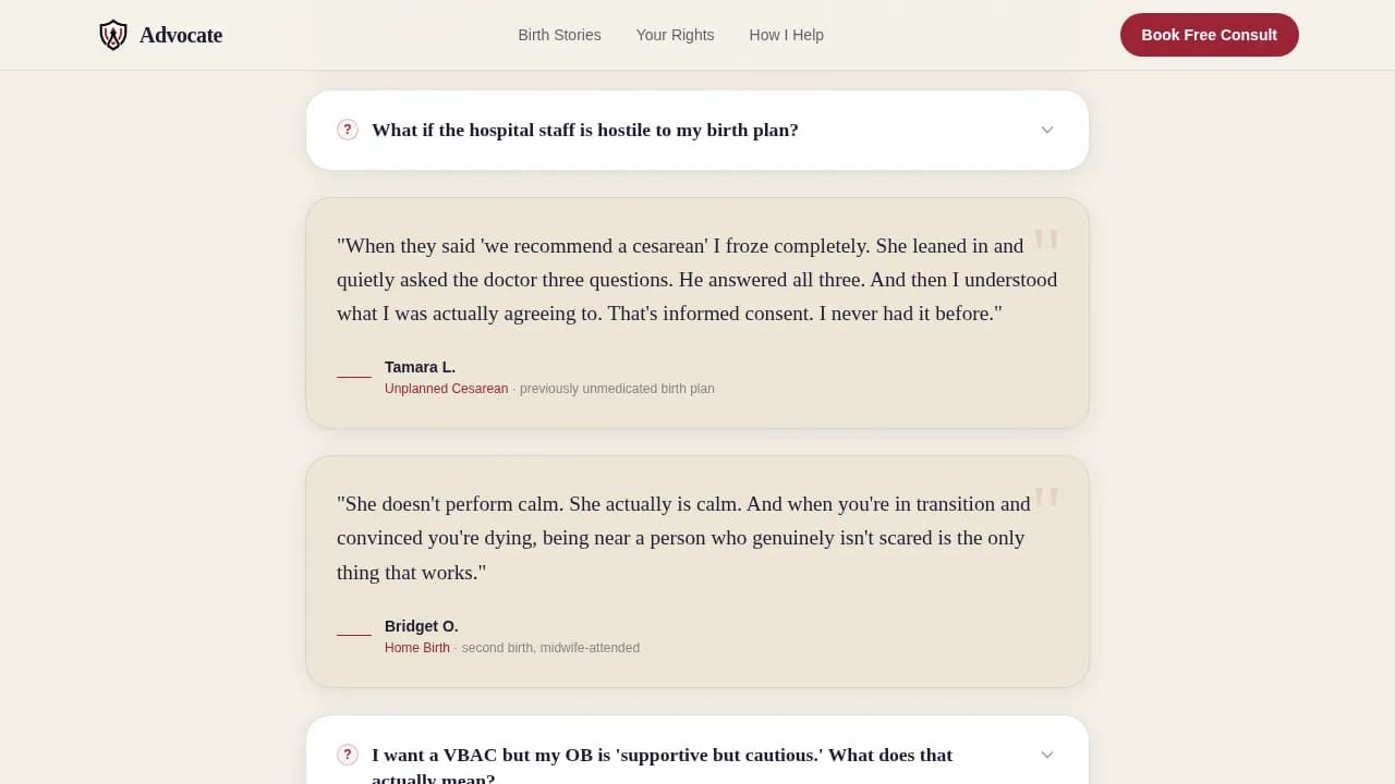 Empower — Transformative Birth Support Landing Page Template