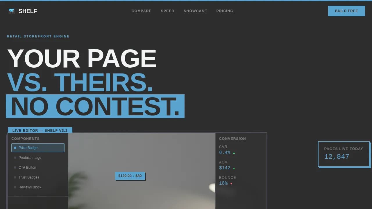 Shelf - Bold Brutalist Retail Landing Page Template