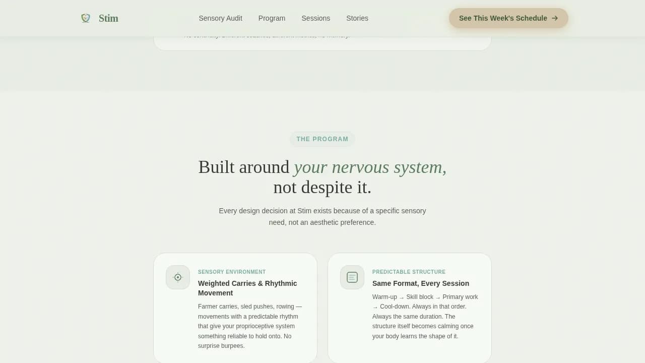 Stim — Sensory Autism Movement Landing Page Template