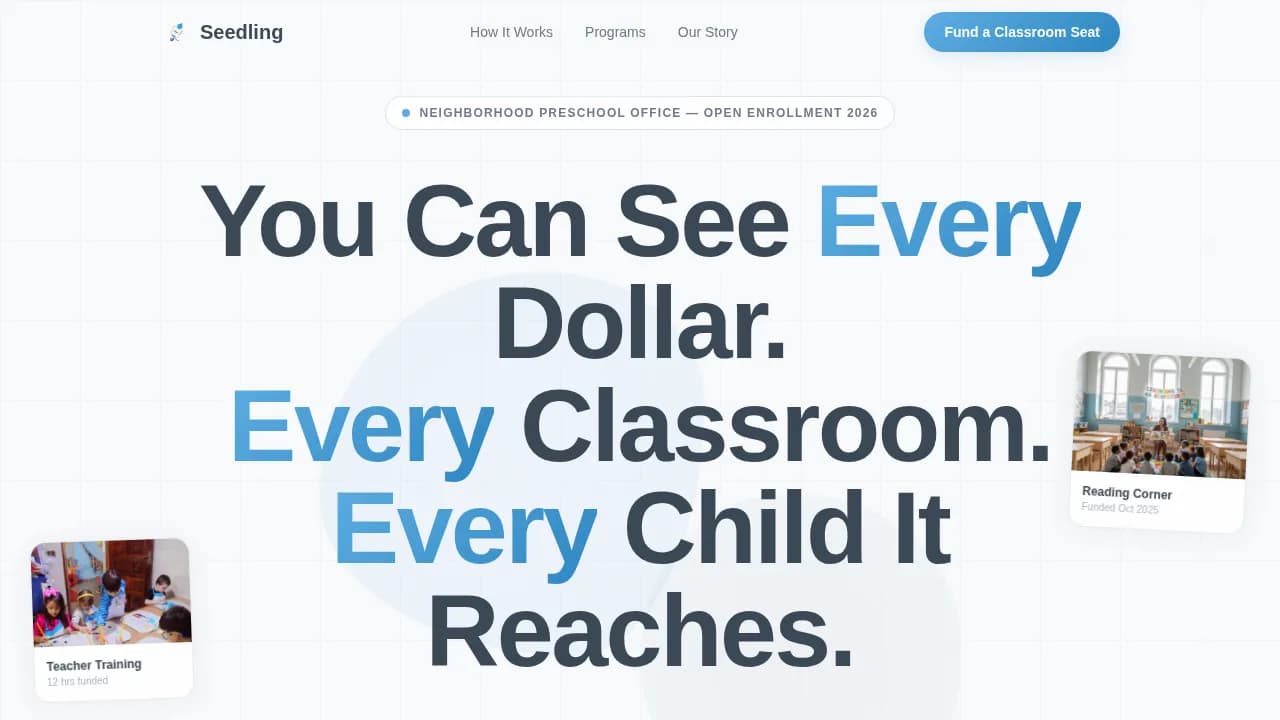 Seedling — Early Childhood Education Landing Page Template