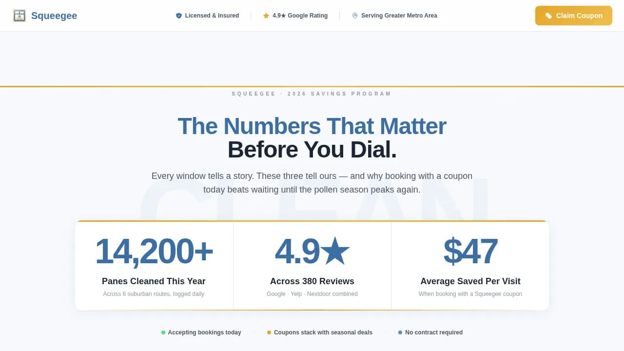 Squeegee — Smart Window Cleaning Landing Page Template