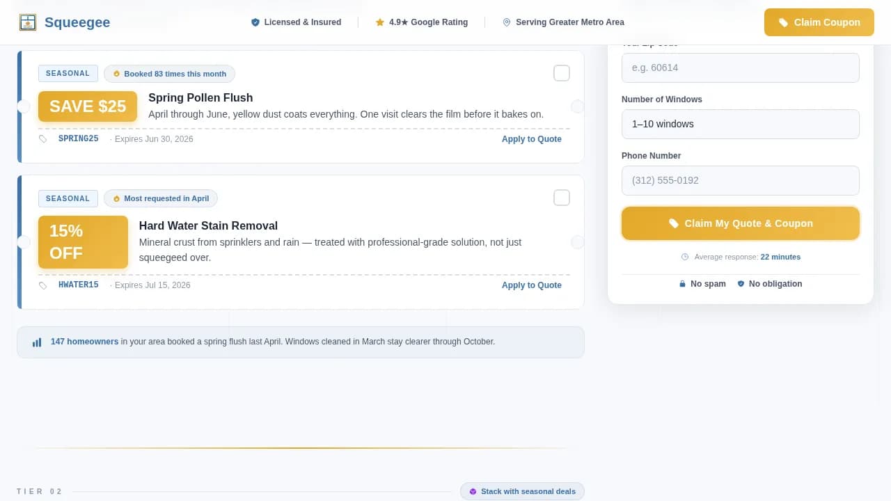 Squeegee — Smart Window Cleaning Landing Page Template
