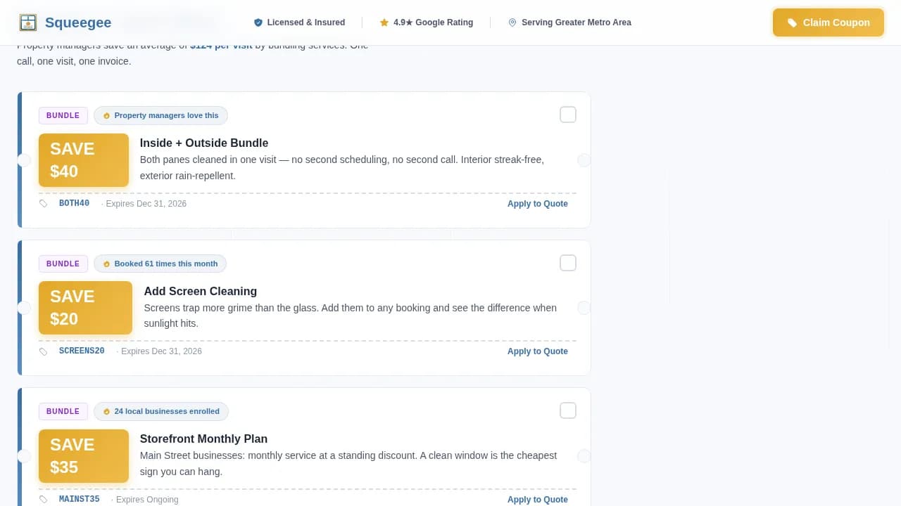 Squeegee — Smart Window Cleaning Landing Page Template