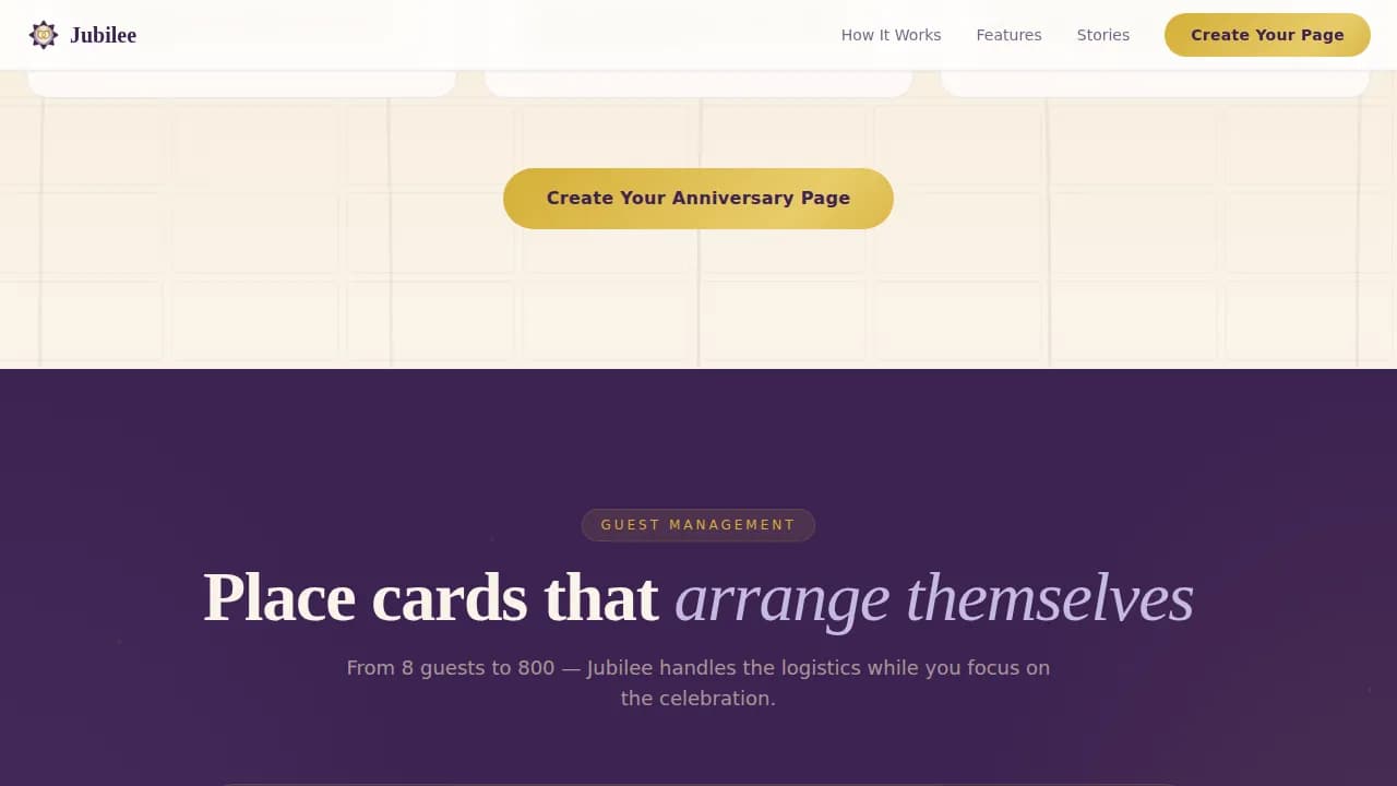 Jubilee — Premium Event Booking Landing Page Template