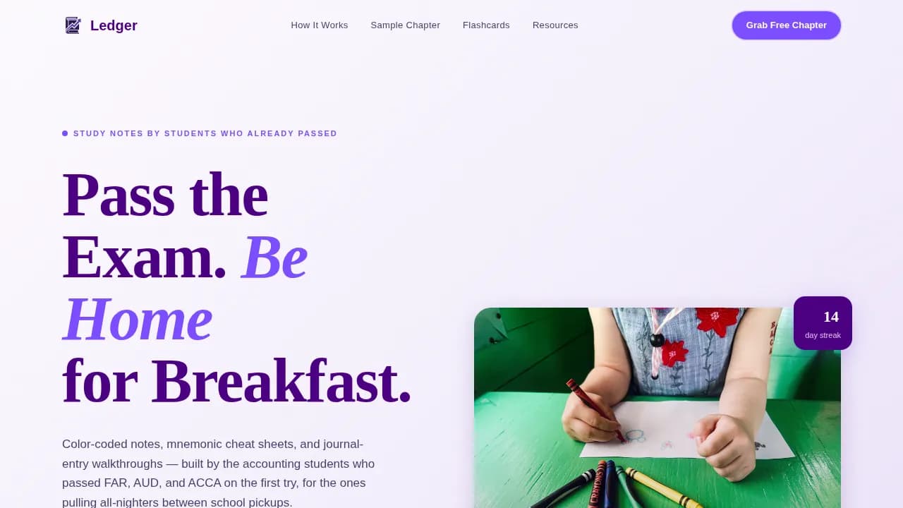Ledger — Premium Accounting Education Landing Page Template