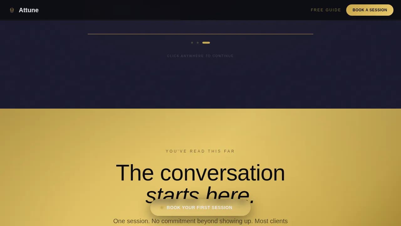 Attune - Luxury Relationship Coaching Landing Page Template