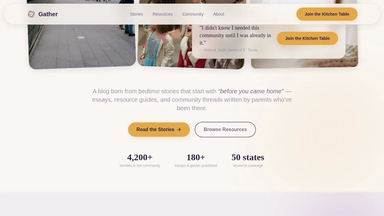 Kinship — Inclusive Adoption Community Landing Page Template