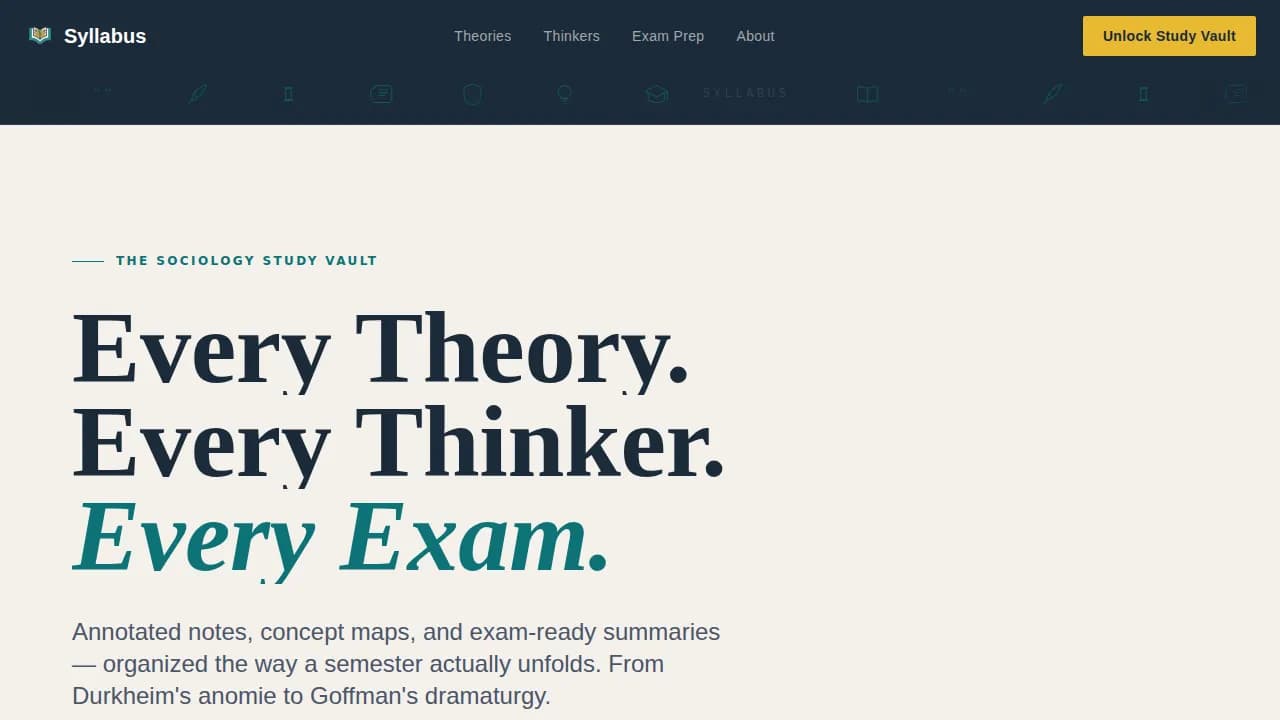 Syllabus — Authoritative Sociology Guide Landing Page Template