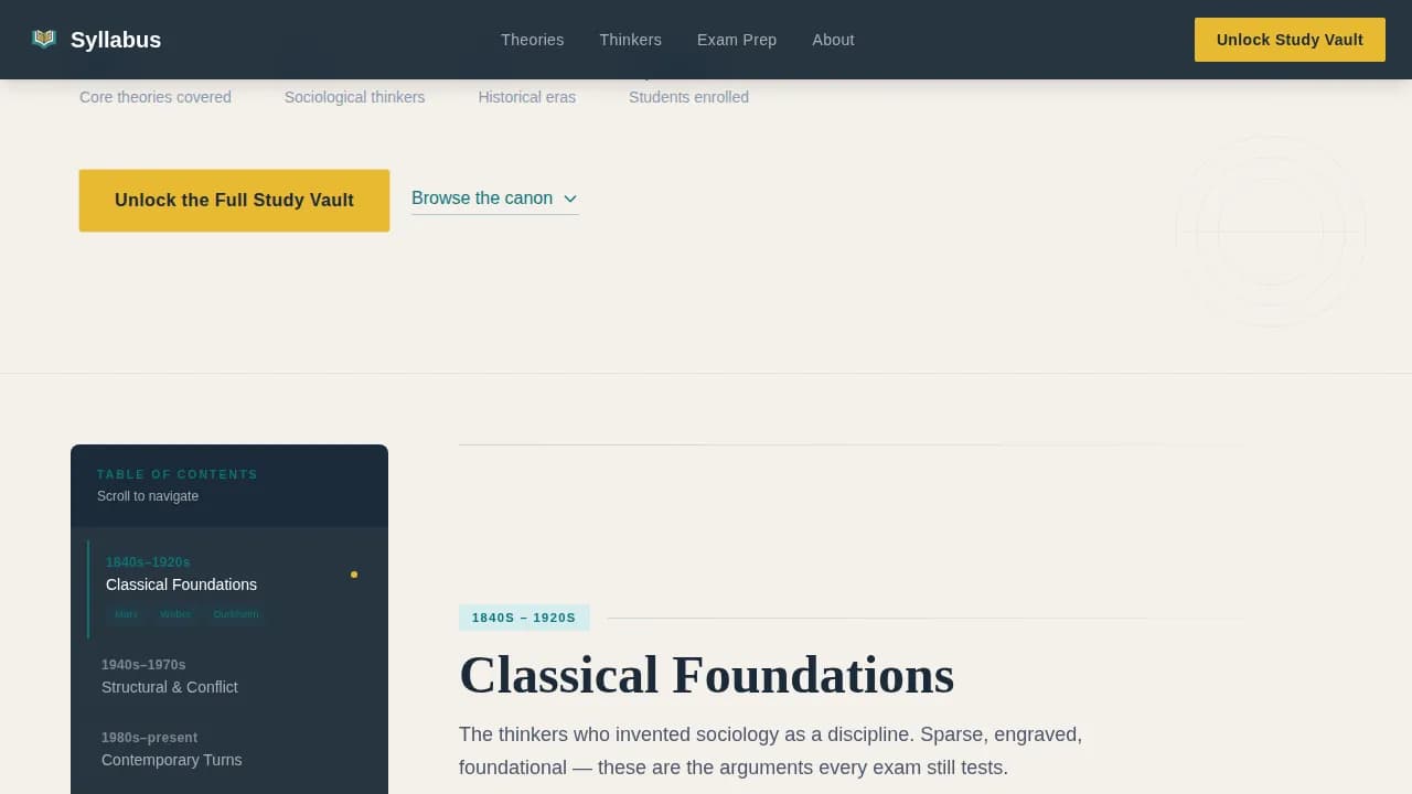 Syllabus — Authoritative Sociology Guide Landing Page Template