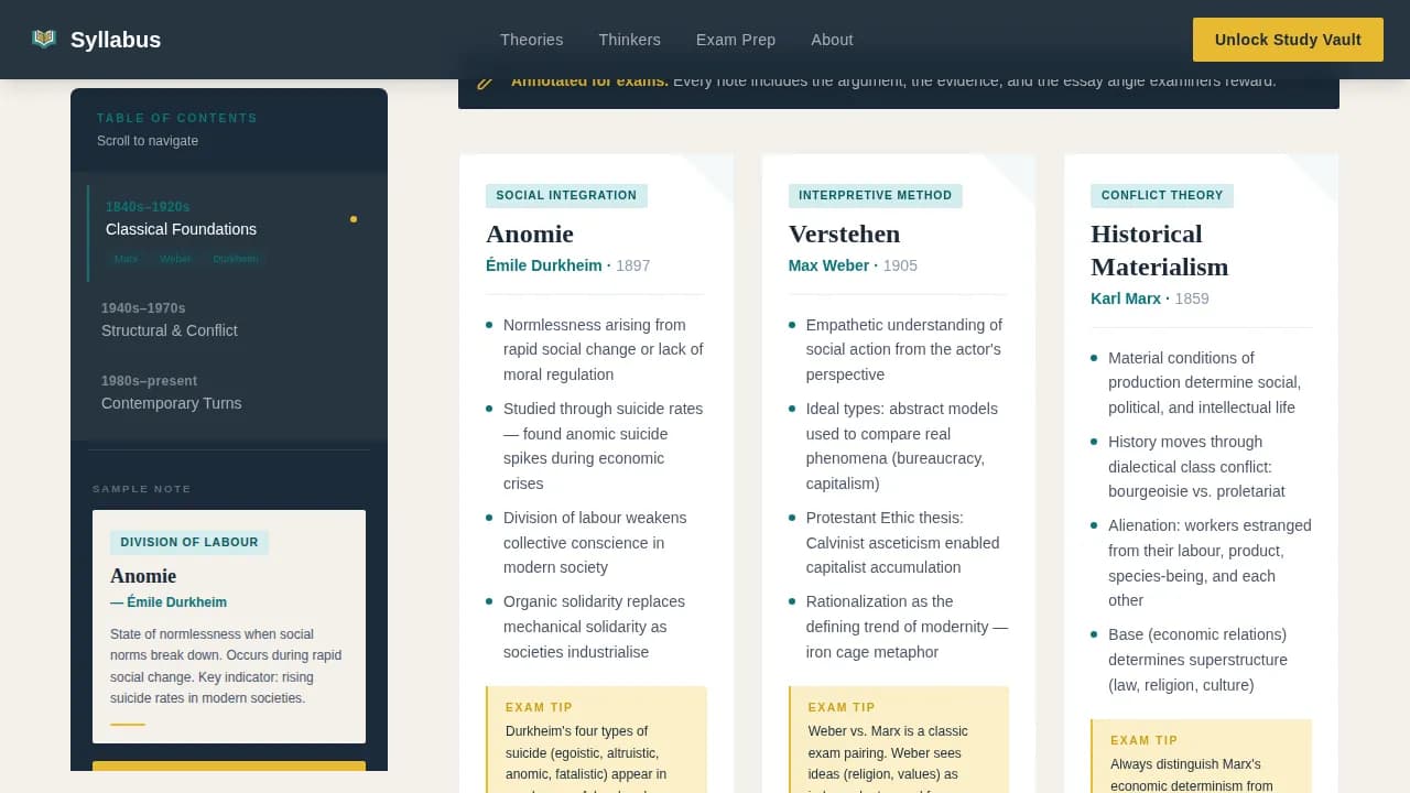 Syllabus — Authoritative Sociology Guide Landing Page Template