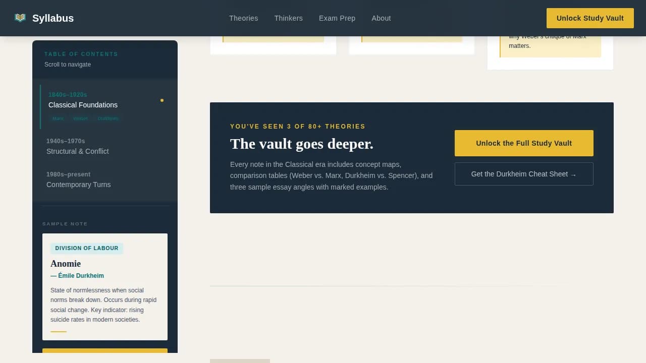 Syllabus — Authoritative Sociology Guide Landing Page Template