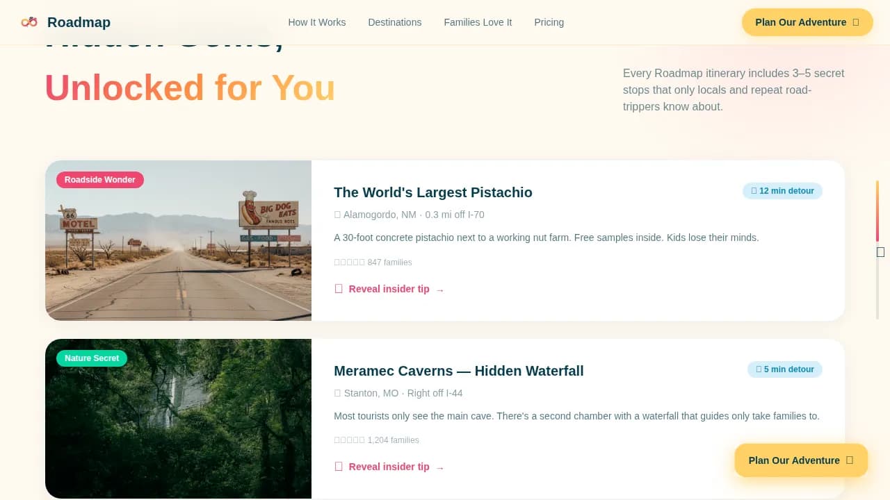 Roadmap — Premium Family Travel Landing Page Template