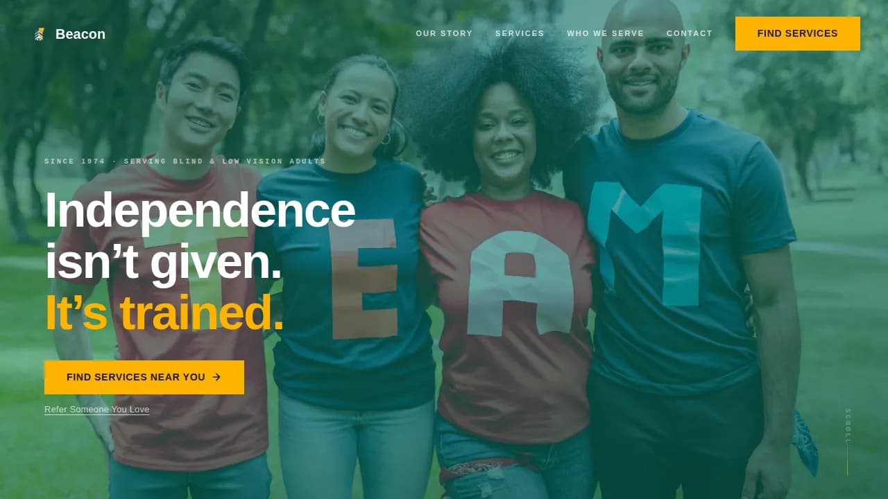 Illuminate — Community Blind Services Landing Page Template