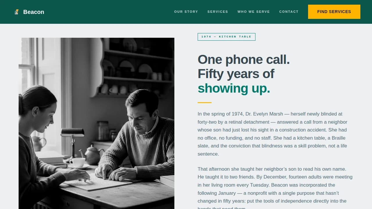 Illuminate — Community Blind Services Landing Page Template