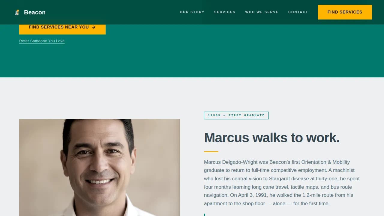 Illuminate — Community Blind Services Landing Page Template