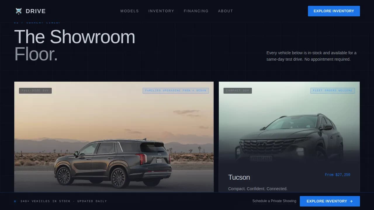 Drive — Certified Hyundai Dealer Landing Page Template