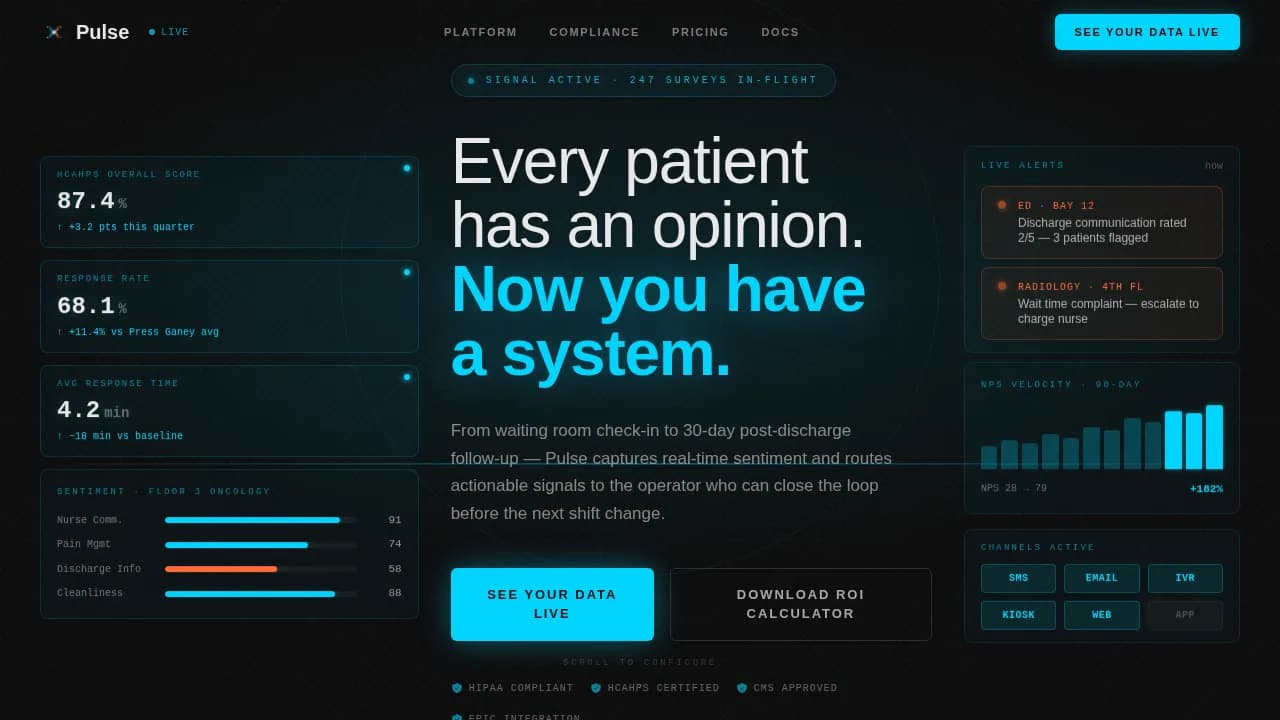 Pulse — Real-Time Health Analytics Landing Page Template