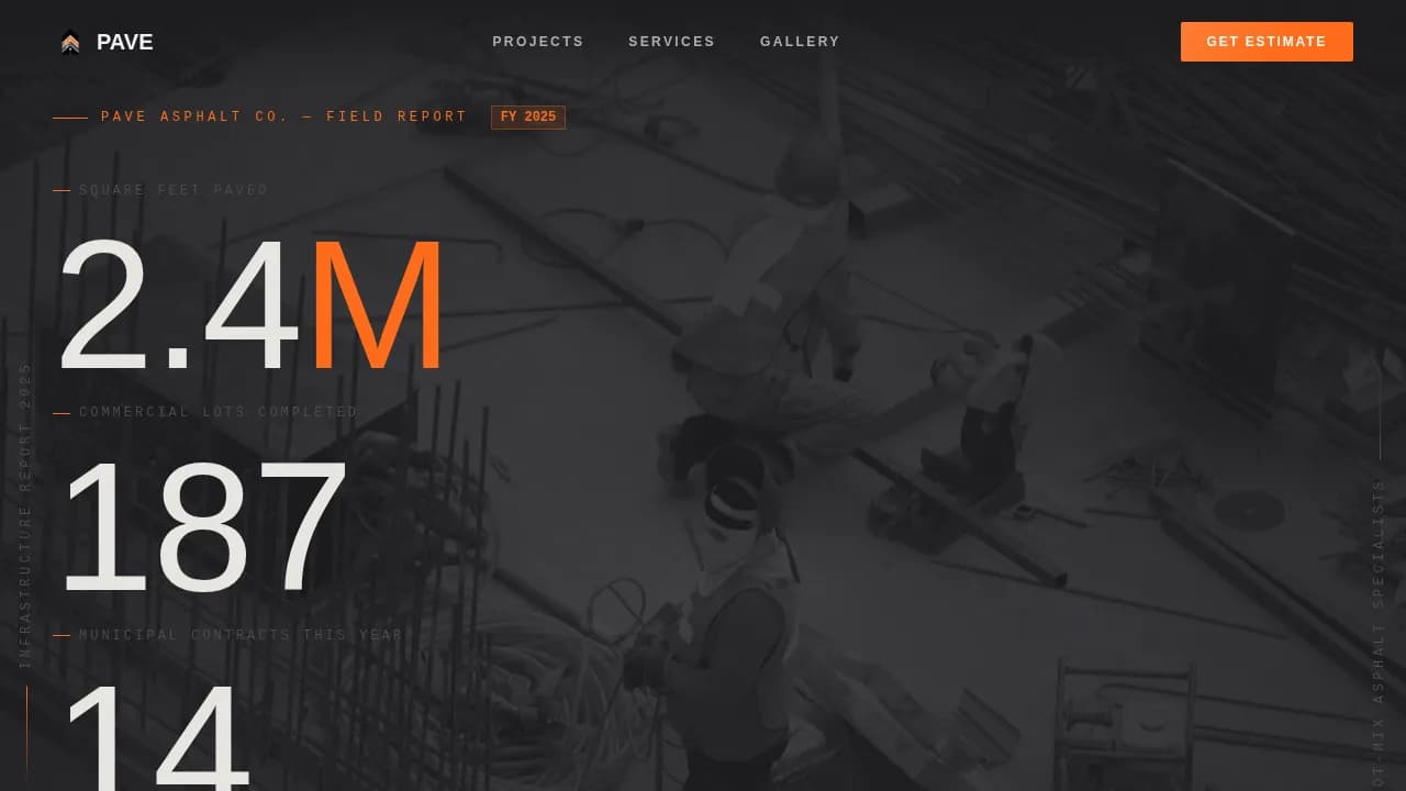 Surface — Durable Asphalt Paving Landing Page Template