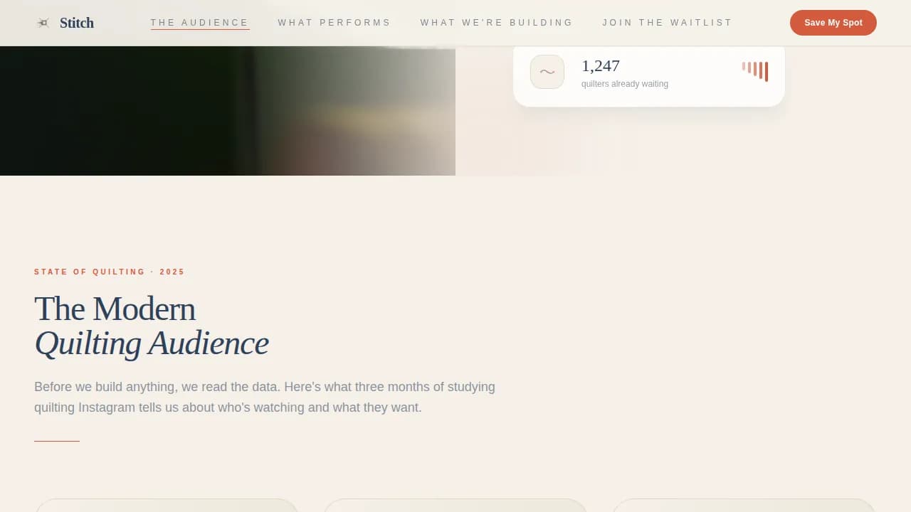 Threadwork — Handmade Quilting Landing Page Template