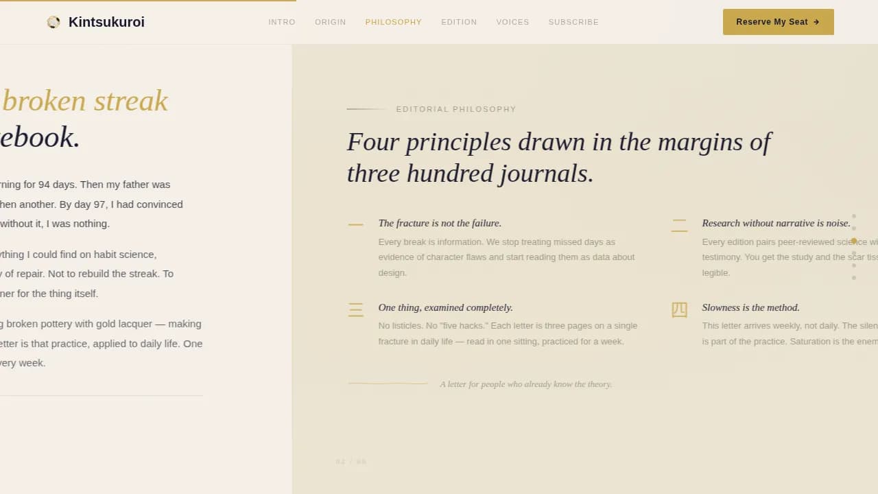 Ritual — Daily Habit Newsletter Landing Page Template