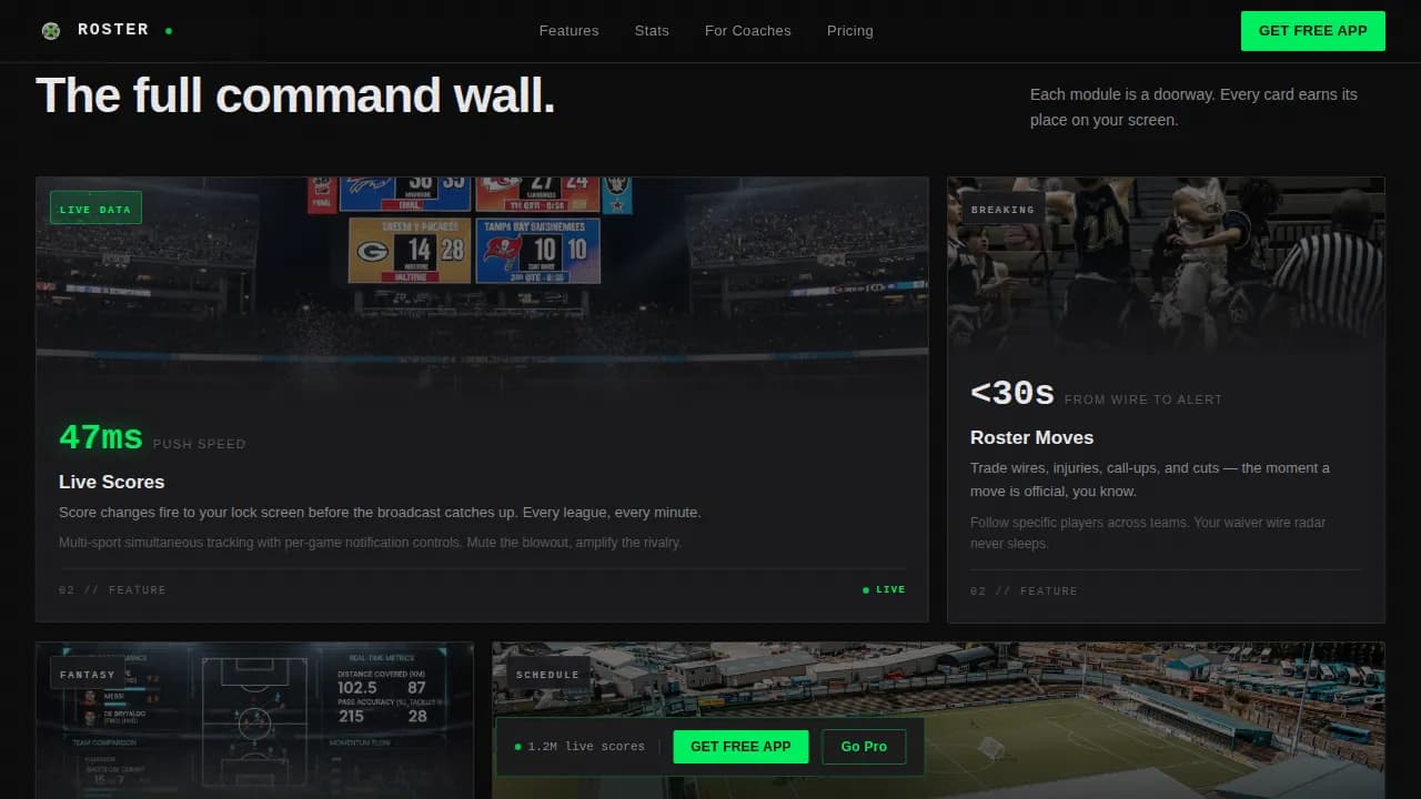StatTrack — Complete Sports Team App Landing Page Template