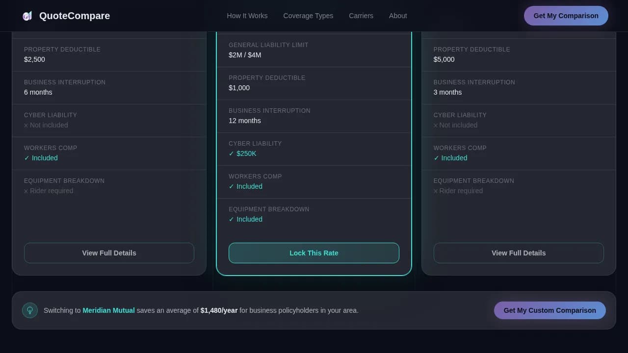 Quote - Transparent Insurance Comparison Landing Page Template