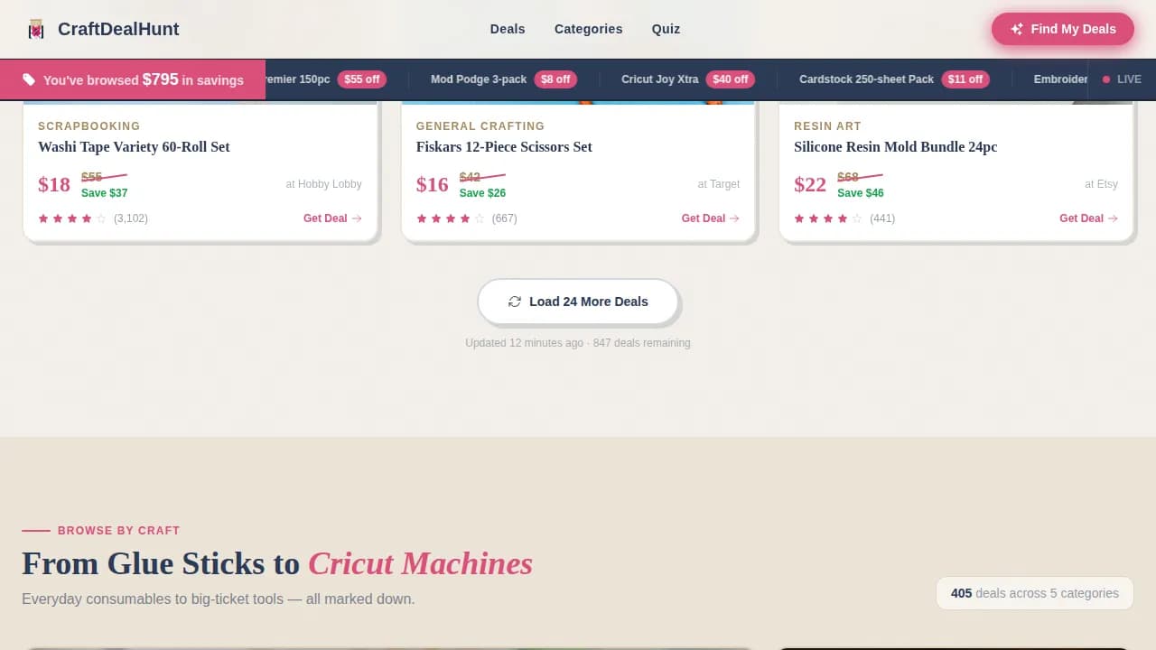 Bargain — Instant Craft Marketplace Landing Page Template