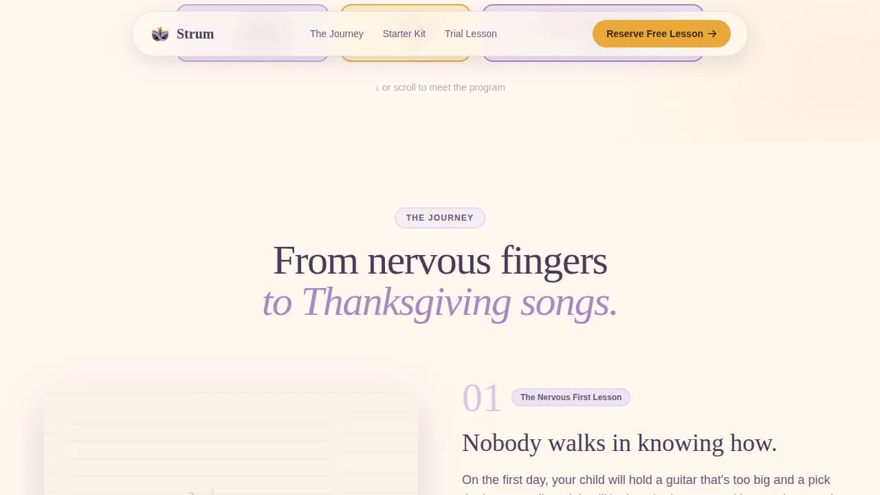 Crescendo — Engaging Youth Music Lessons Landing Page Template