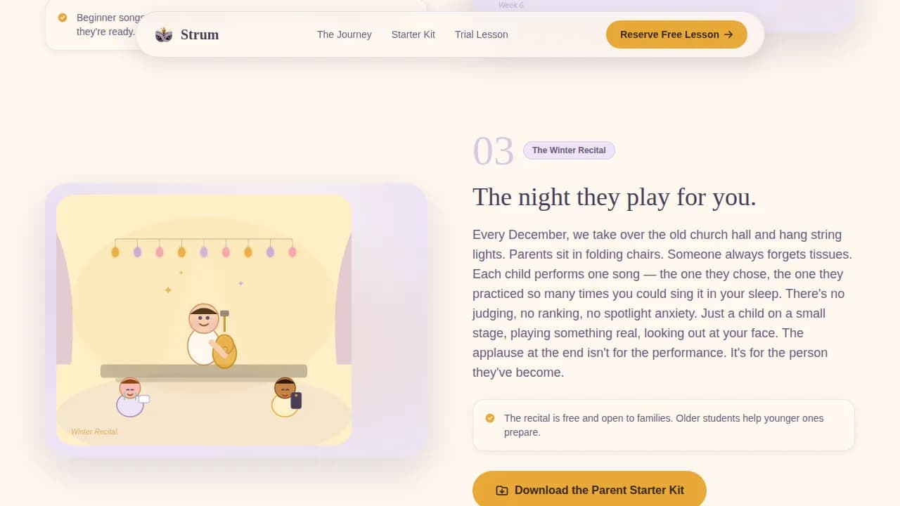 Crescendo — Engaging Youth Music Lessons Landing Page Template