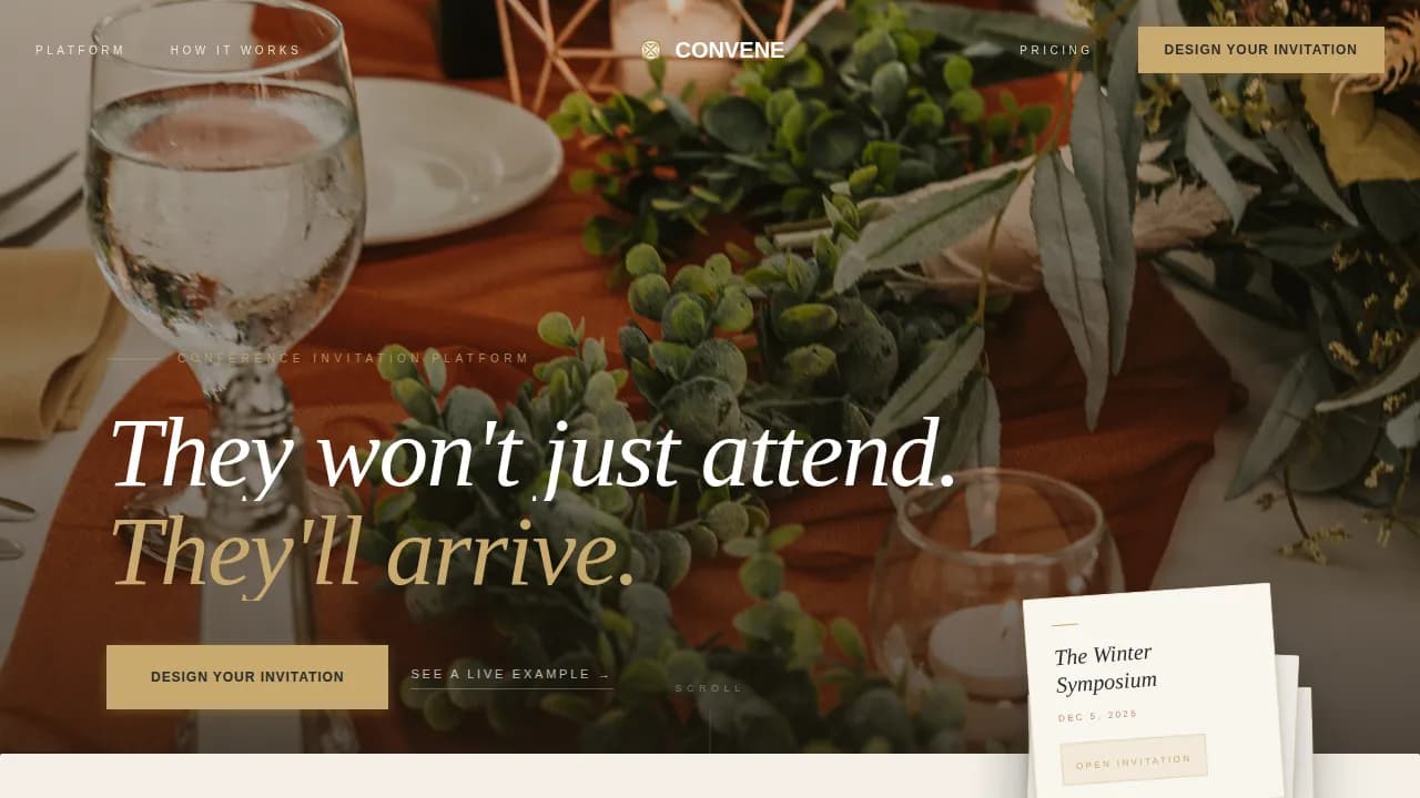 Bespoke Corporate Events Attendance Commitment Website Template