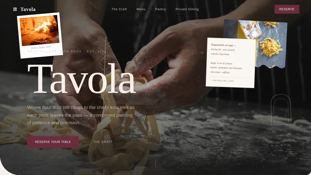 Cotta — Artisan Italian Dining Landing Page Template