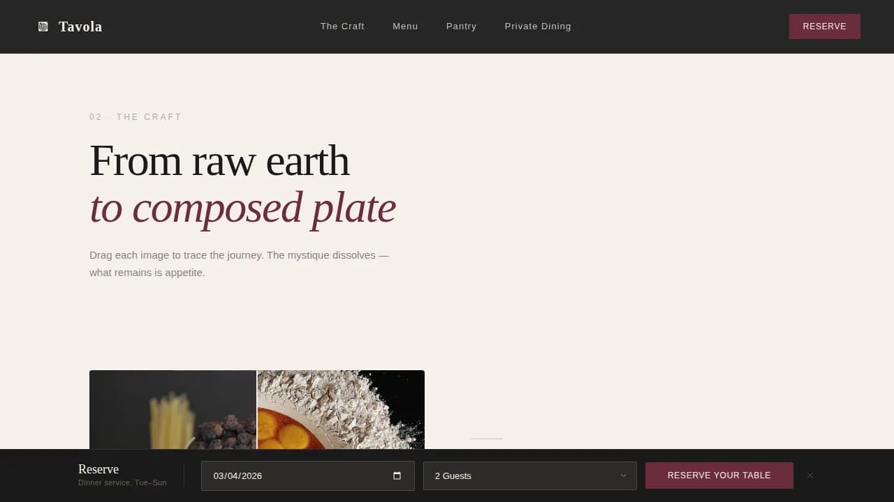 Cotta — Artisan Italian Dining Landing Page Template