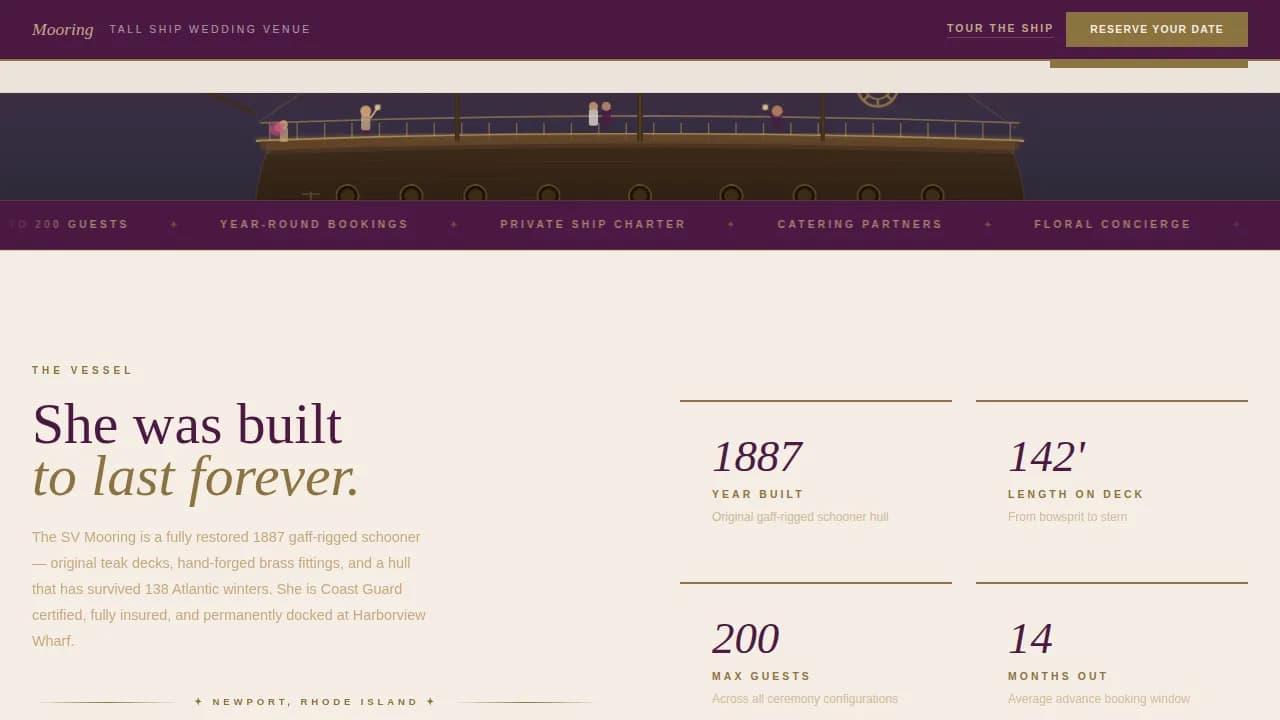 Harbor — Elegant Coastal Events Landing Page Template