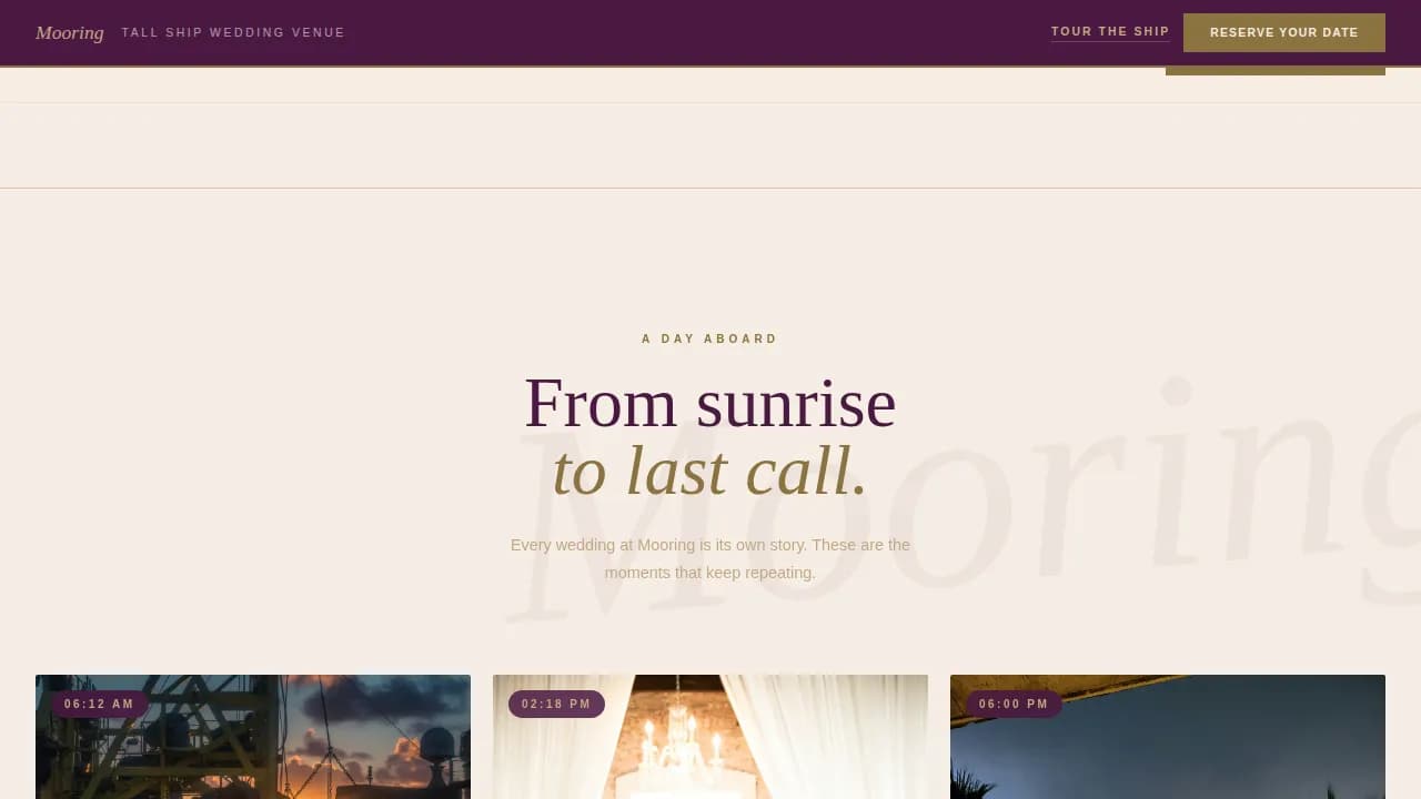 Harbor — Elegant Coastal Events Landing Page Template