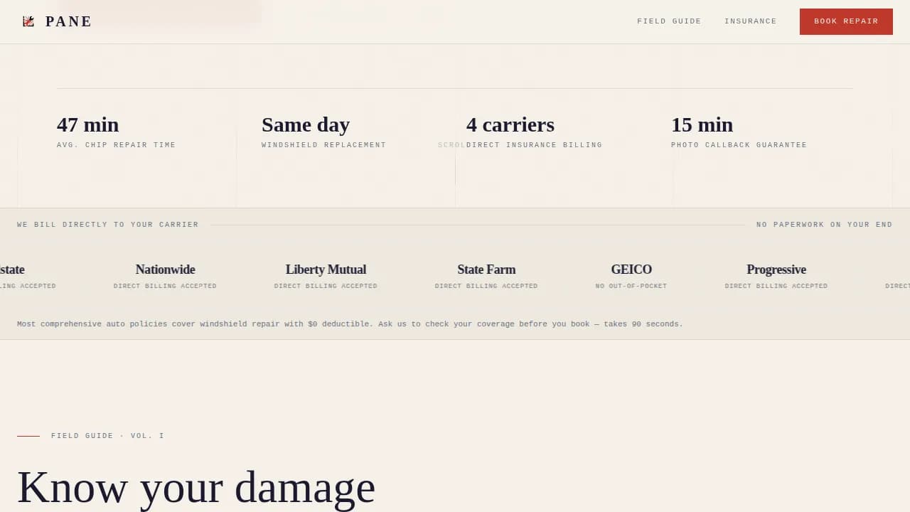 Crystal — Expert Glass Restoration Landing Page Template