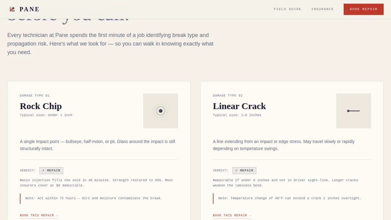 Crystal — Expert Glass Restoration Landing Page Template