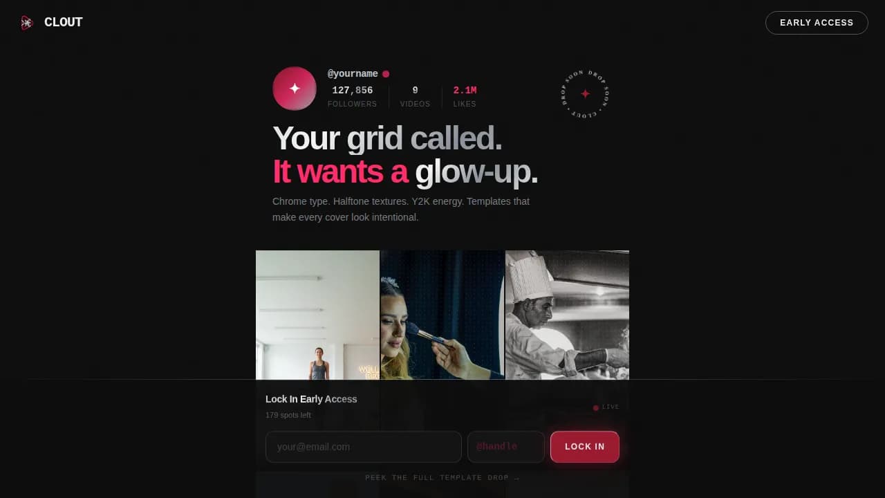 Clout - Scroll-Stopping TikTok Cover Photo Landing Page Template