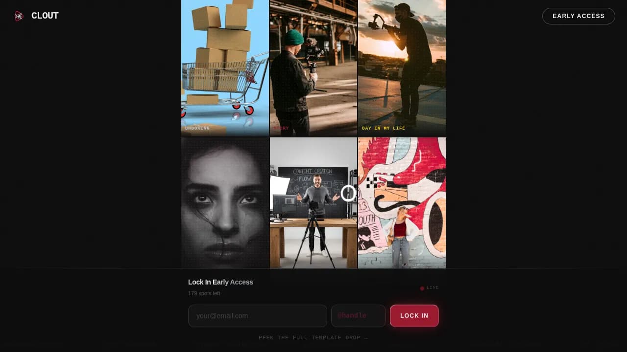 Clout - Scroll-Stopping TikTok Cover Photo Landing Page Template
