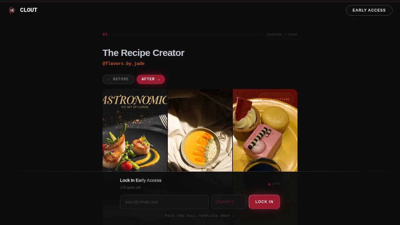 Clout - Scroll-Stopping TikTok Cover Photo Landing Page Template