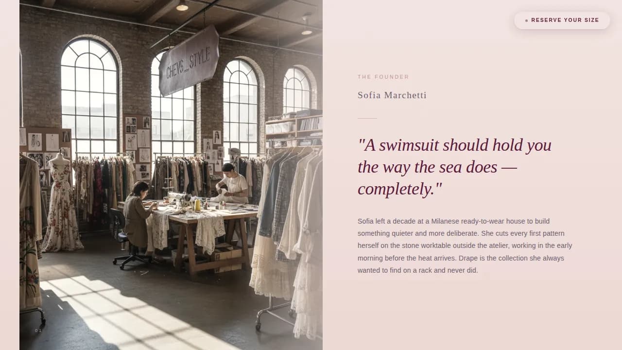 Wave — Luxury Swimwear Launch Landing Page Template