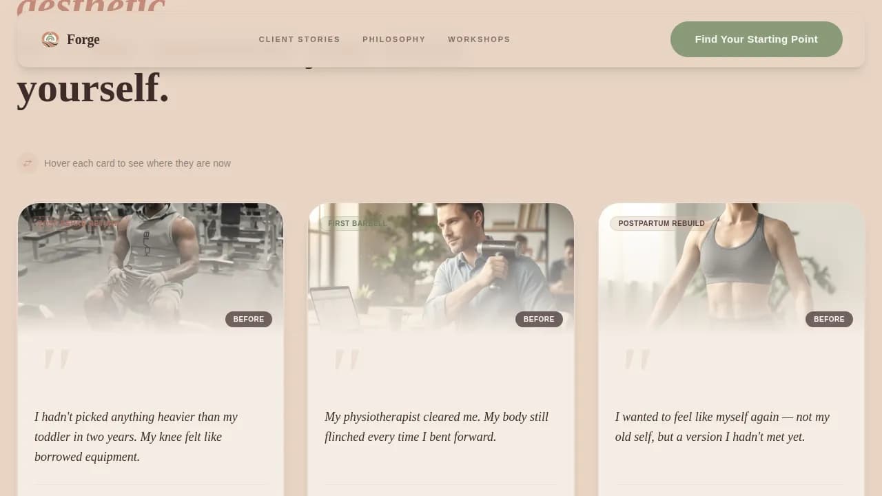 Post-Rehab Strength Coach Movement Recovery Website Template