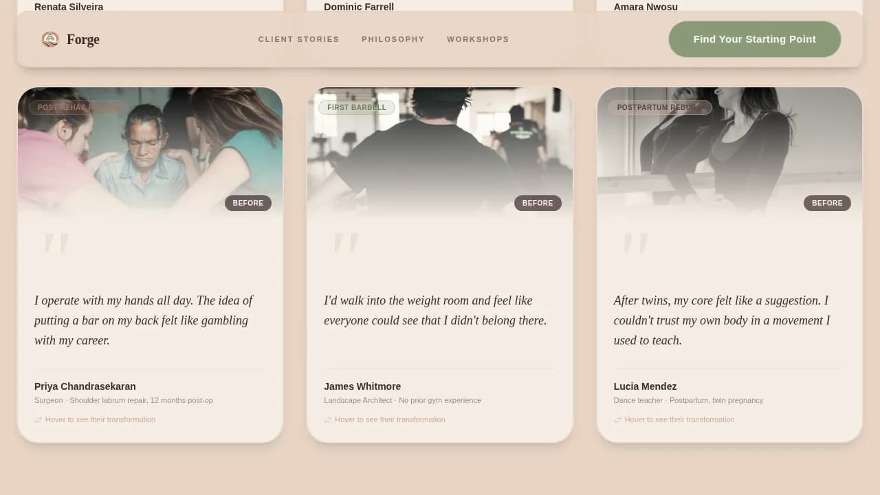Post-Rehab Strength Coach Movement Recovery Website Template