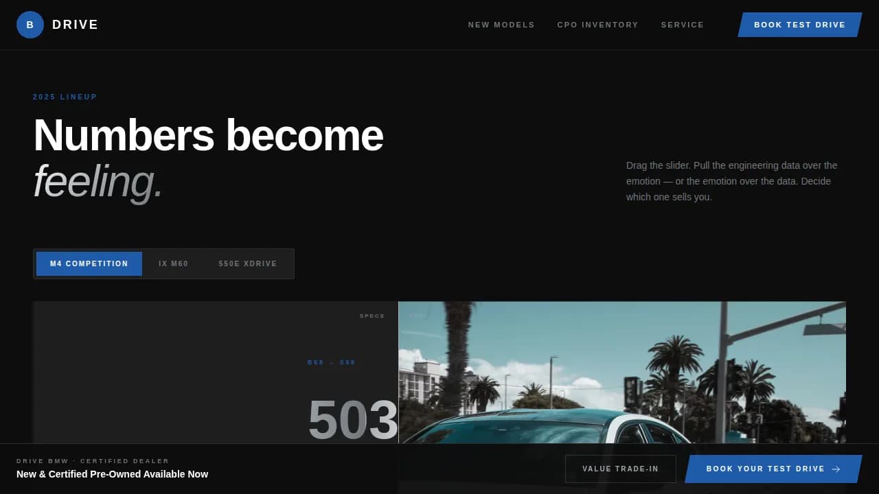 Drive - Engineered Precision BMW Certified Dealer Landing Page Template
