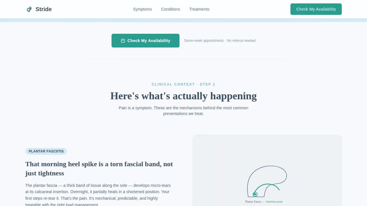 Podiatrist Booking Website Template