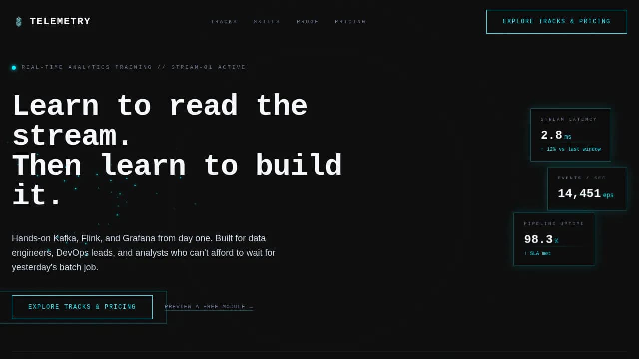 Real-Time Analytics Technology Professional Website Template