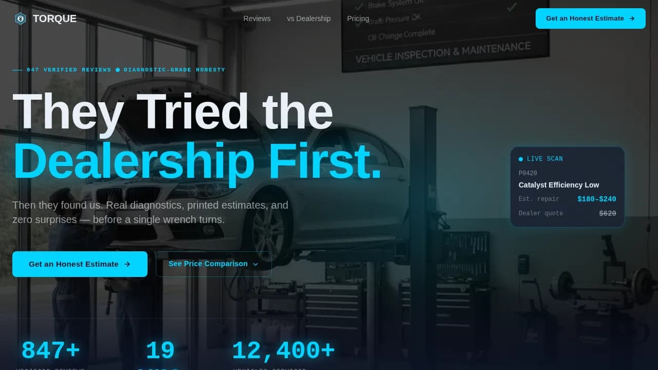 Auto Repair Shop Booking Website Template