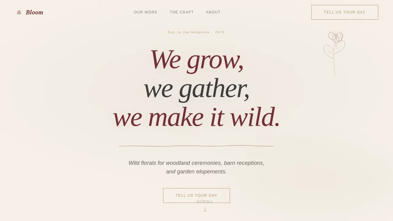 Woodland Wedding Professional Website Template