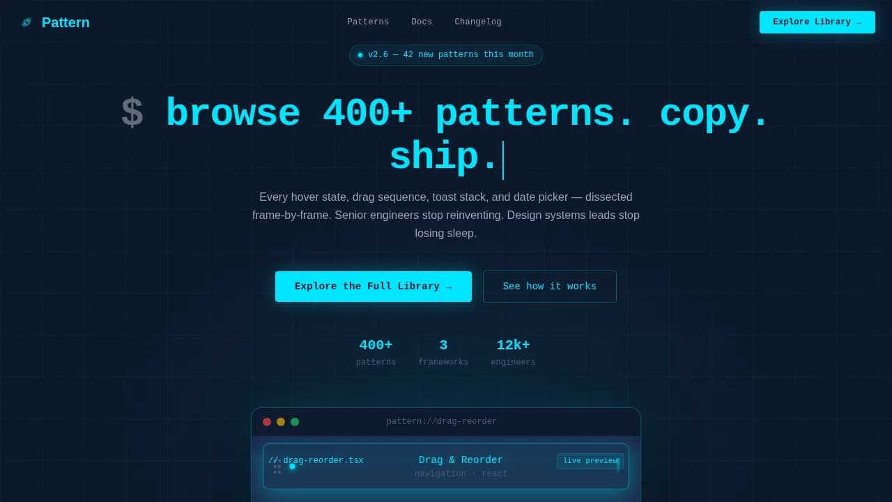 Design System & Component Library Reviews Website Template